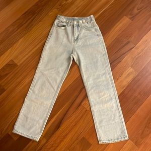 high waisted straight leg jeans